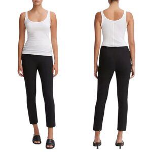 Vince Stretch Knit Blend Ponte Pant Heathered Black Size Small NEW!